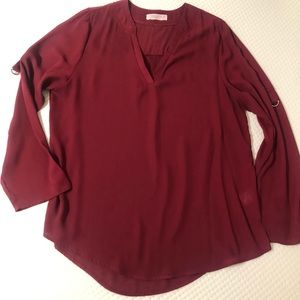 Long sleeve maroon blouse